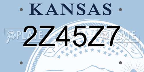 2Z45Z7 Kansas License Plate