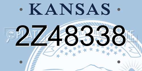 2Z48338 Kansas License Plate