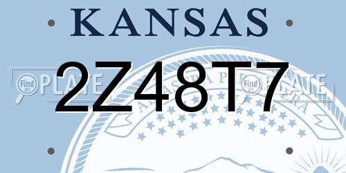 2Z48T7 Kansas License Plate