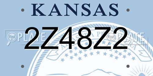 2Z48Z2 Kansas License Plate