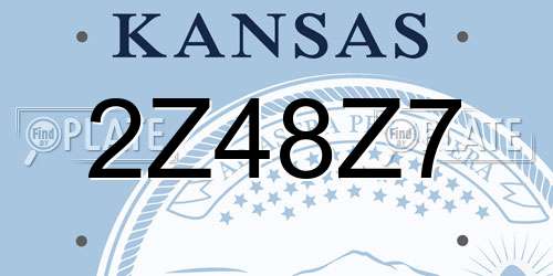 2Z48Z7 Kansas License Plate