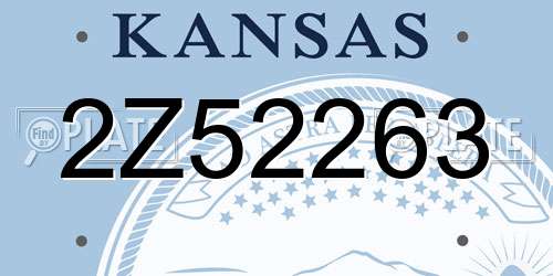 2Z52263 Kansas License Plate