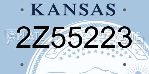 2Z55223 Kansas License Plate