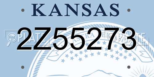 2Z55273 Kansas License Plate