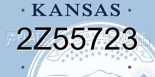 2Z55723 Kansas License Plate