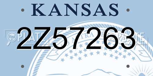 2Z57263 Kansas License Plate