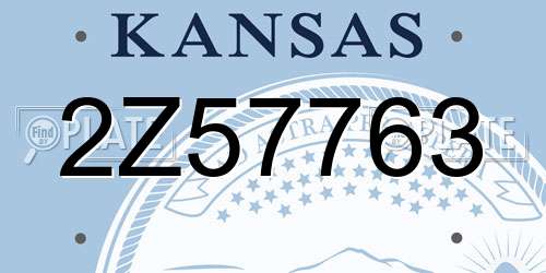 2Z57763 Kansas License Plate