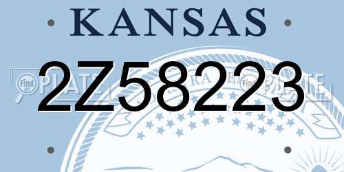 2Z58223 Kansas License Plate
