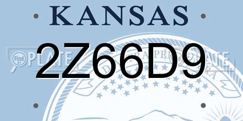 2Z66D9 Kansas License Plate