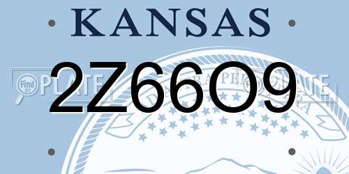 2Z66O9 Kansas License Plate