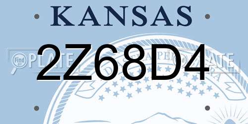 2Z68D4 Kansas License Plate