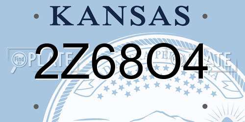 2Z68O4 Kansas License Plate