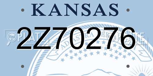 2Z70276 Kansas License Plate