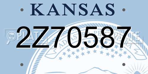 2Z70587 Kansas License Plate