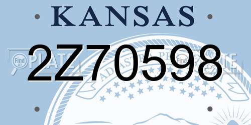 2Z70598 Kansas License Plate