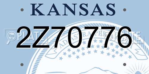 2Z70776 Kansas License Plate