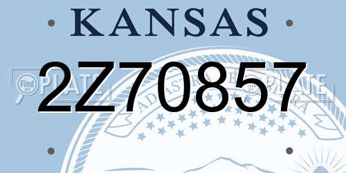 2Z70857 Kansas License Plate