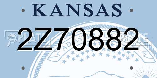 2Z70882 Kansas License Plate