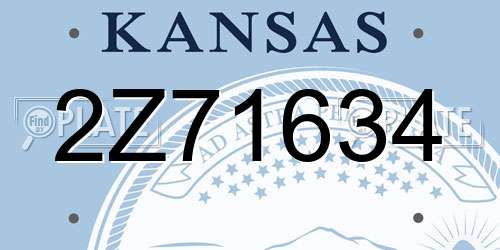 2Z71634 Kansas License Plate
