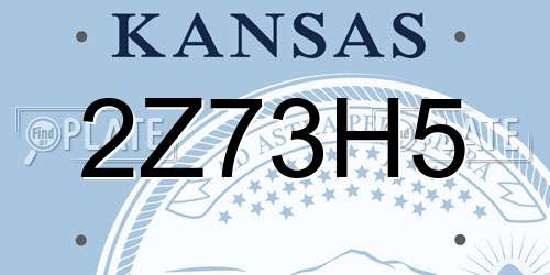 2Z73H5 Kansas License Plate