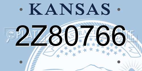 2Z80766 Kansas License Plate