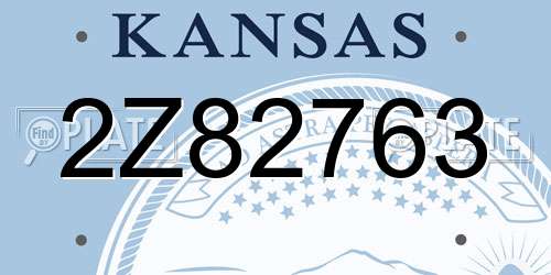 2Z82763 Kansas License Plate