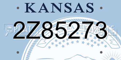 2Z85273 Kansas License Plate