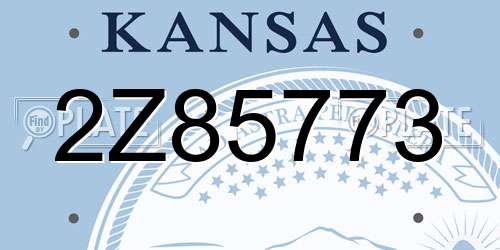 2Z85773 Kansas License Plate