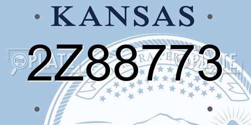 2Z88773 Kansas License Plate