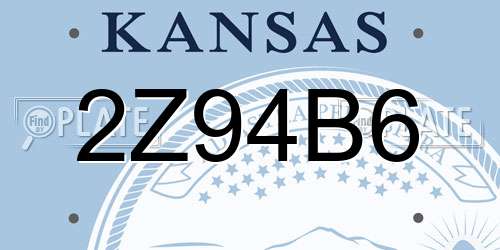 2Z94B6 Kansas License Plate