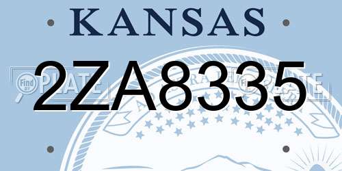 2ZA8335 Kansas License Plate
