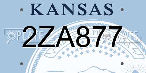 2ZA877 Kansas License Plate