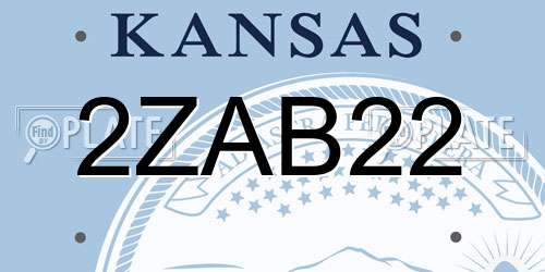 2ZAB22 Kansas License Plate