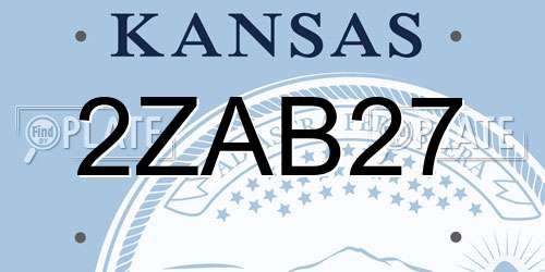 2ZAB27 Kansas License Plate