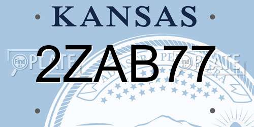 2ZAB77 Kansas License Plate