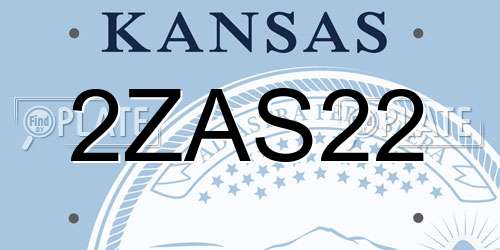 2ZAS22 Kansas License Plate