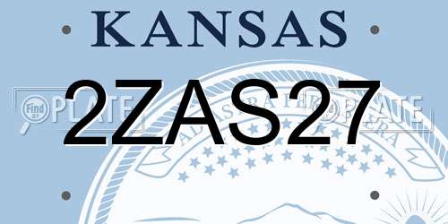 2ZAS27 Kansas License Plate