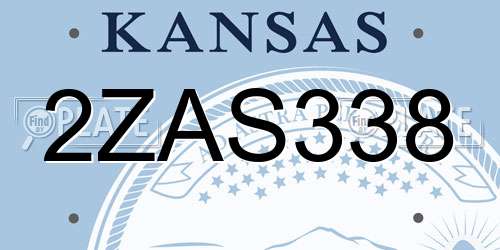 2ZAS338 Kansas License Plate