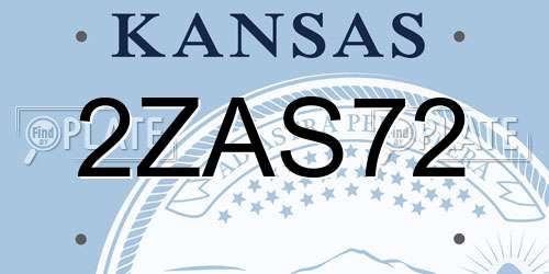 2ZAS72 Kansas License Plate