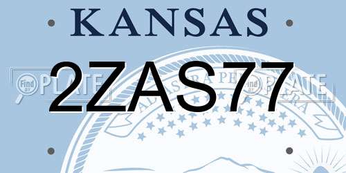 2ZAS77 Kansas License Plate