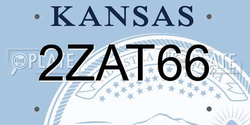 2ZAT66 Kansas License Plate