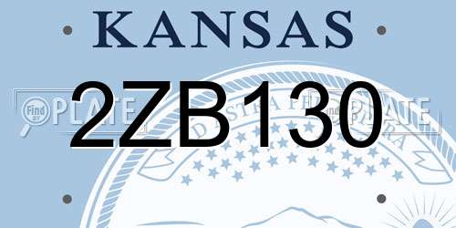 2ZB130 Kansas License Plate