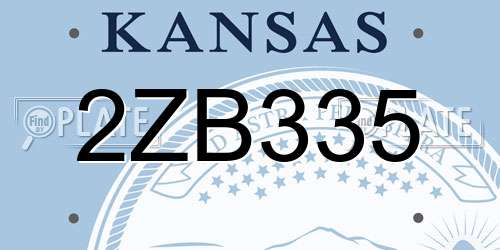 2ZB335 Kansas License Plate