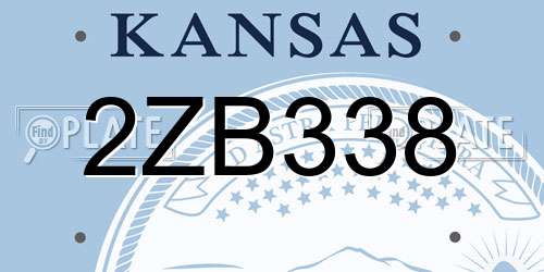 2ZB338 Kansas License Plate