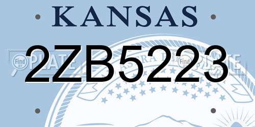 2ZB5223 Kansas License Plate