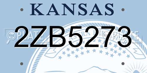 2ZB5273 Kansas License Plate