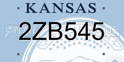 2ZB545 Kansas License Plate