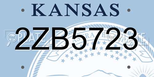 2ZB5723 Kansas License Plate