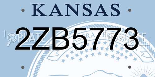 2ZB5773 Kansas License Plate