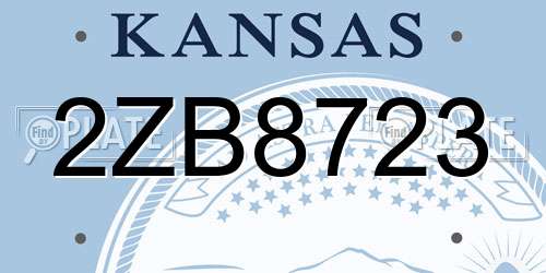 2ZB8723 Kansas License Plate